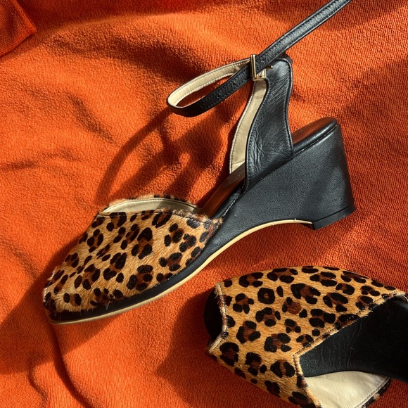 Leather Leopard Print wedges - viva Las Vegas! - Picture 4 of 7